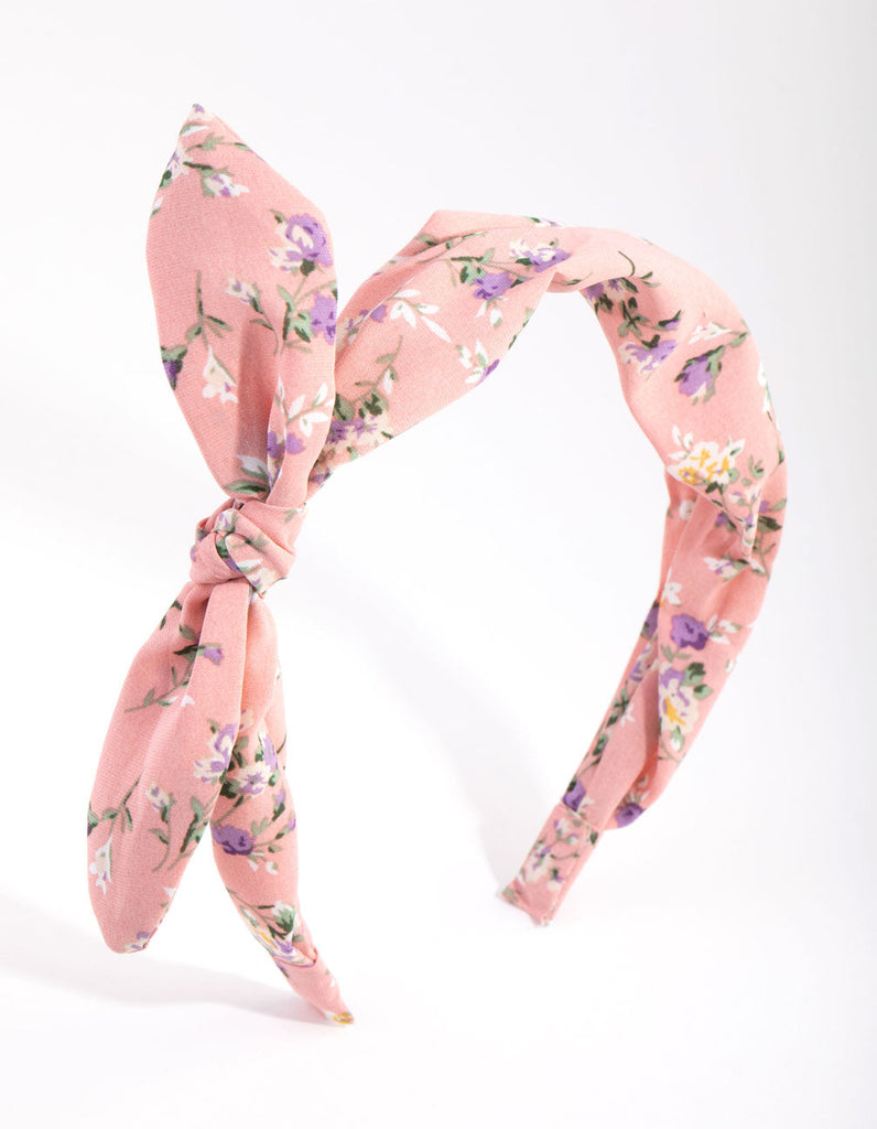 Fabric Blush Ditzy Bow Headband Jewel near me Jewelery Lovisa