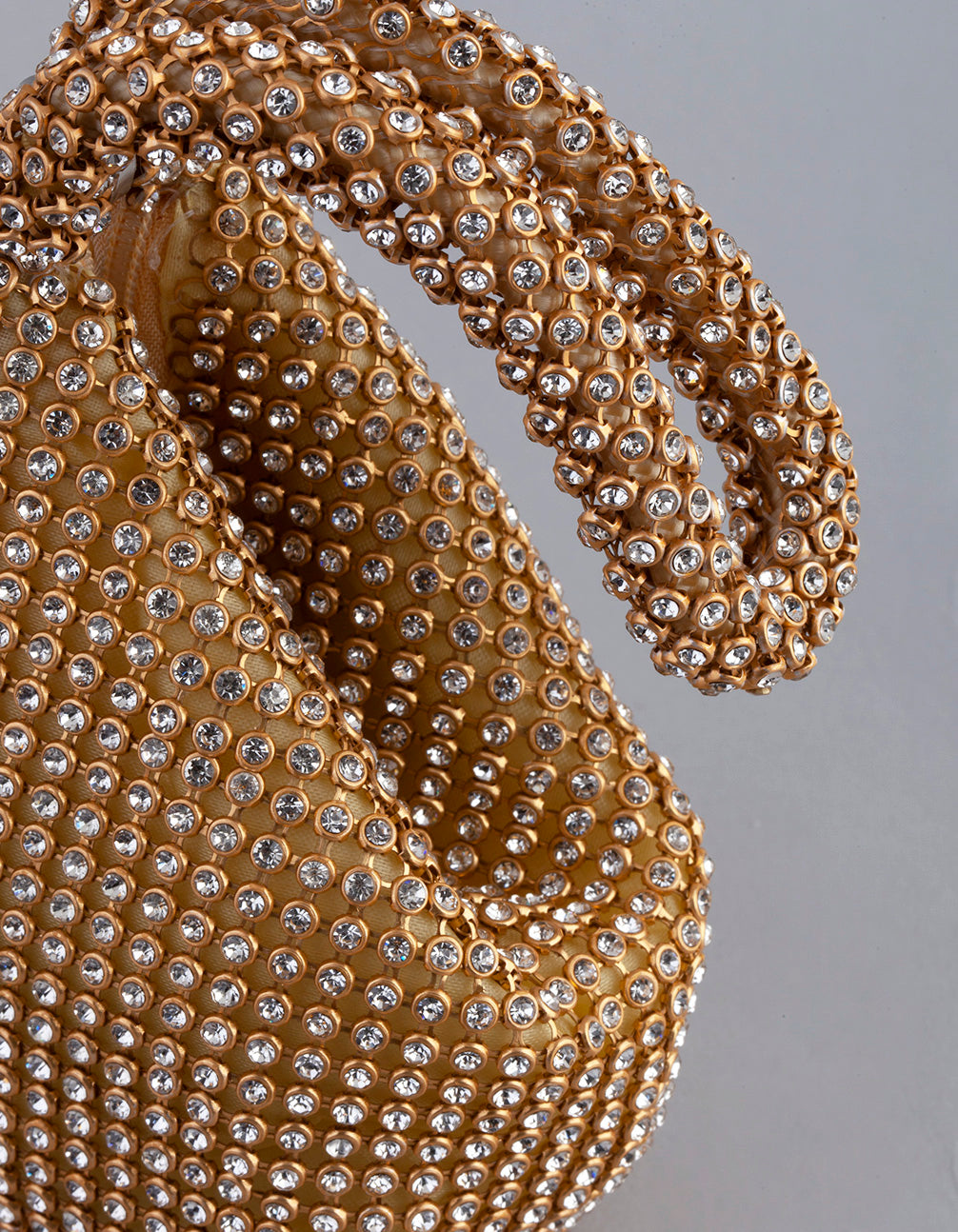 Gold Diamante Triangular Purse