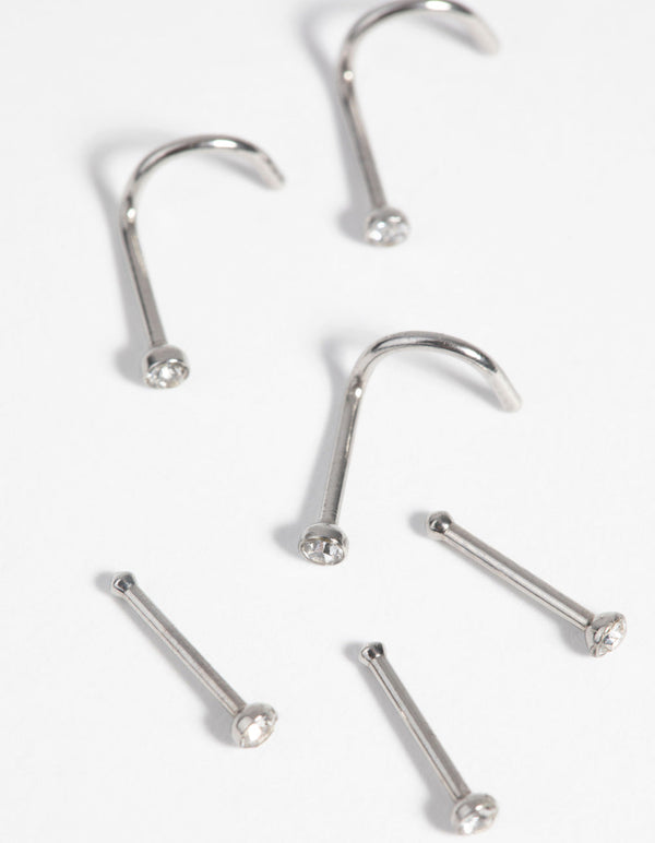 Surgical Steel Nose Studs with Diamantes