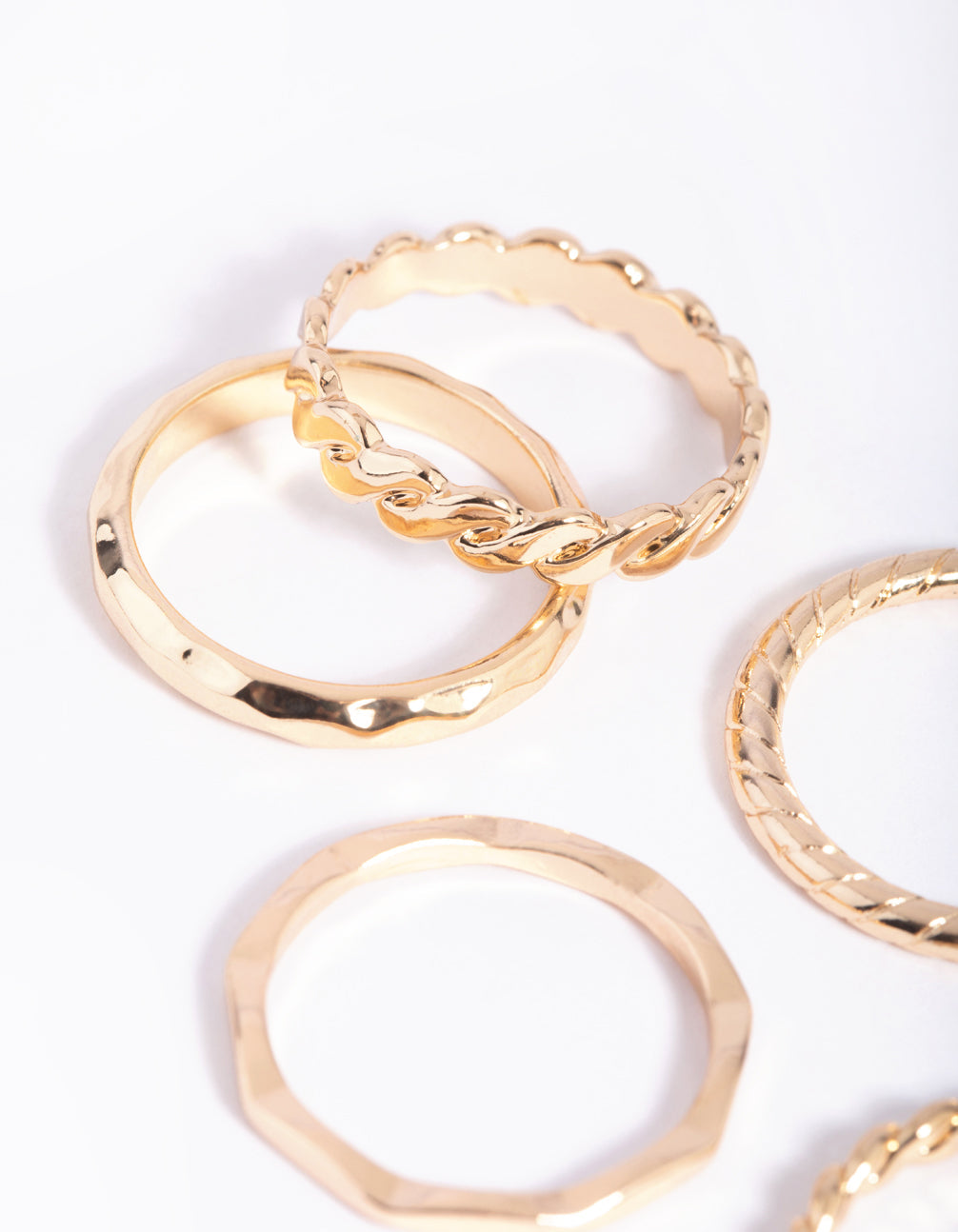 Gold Chain Link Ring 5-Pack