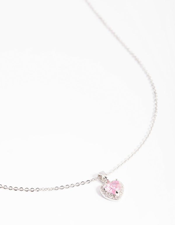 Silver Diamante Heart Necklace