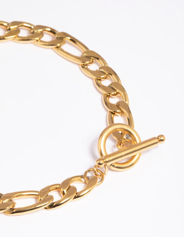 Gold Plated Surgical Steel Figaro Fob Bracelet