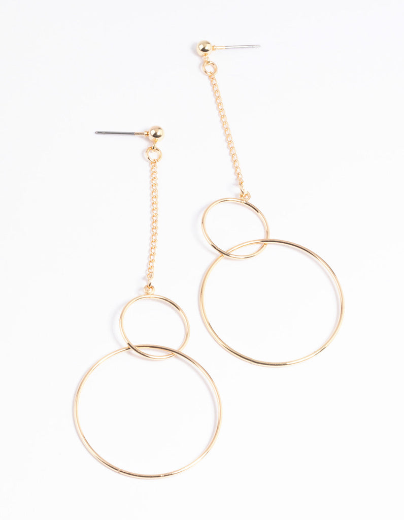 Gold Circular Drop Earrings Lovisa