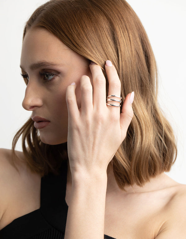 Silver Plated Three in One Ring