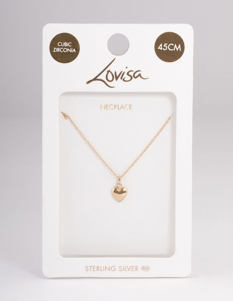 Sterling Silver Diamante Circle Pendant Necklace - Lovisa
