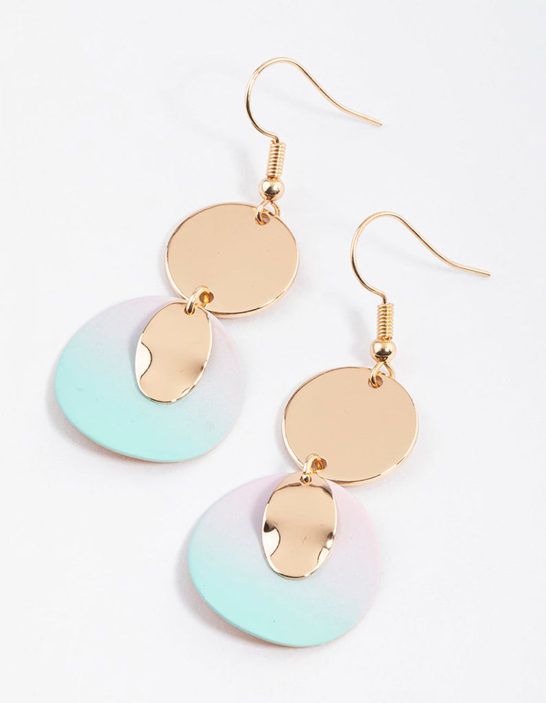 Gold Multi Disc Ombre Drop Earrings Lovisa