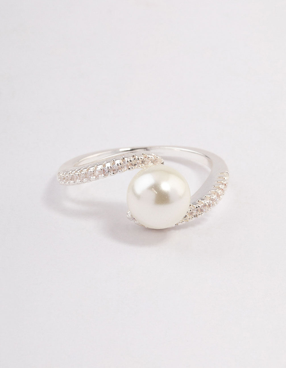 Silver Plated Wrapped Pearl Ring