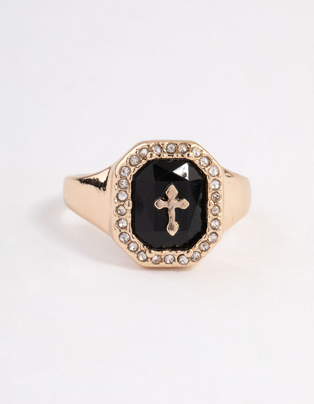 Black Cross Signet Ring