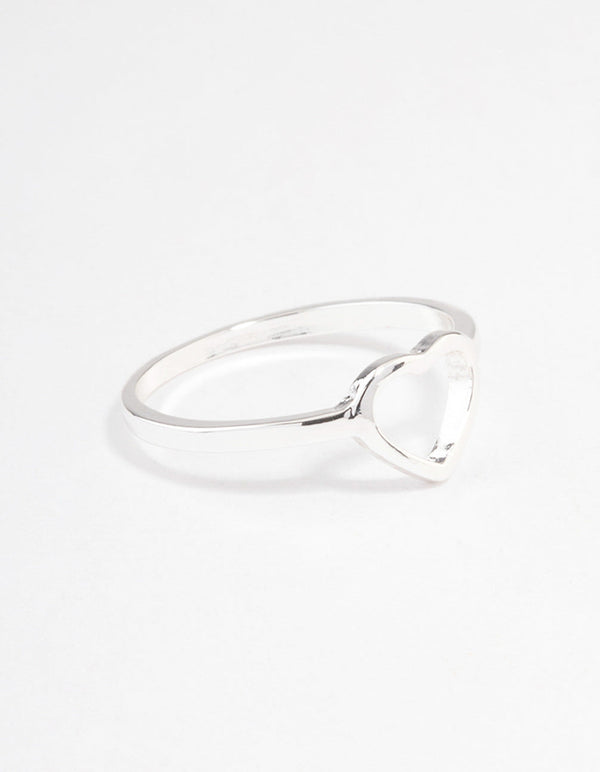 Silver Open Heart Ring