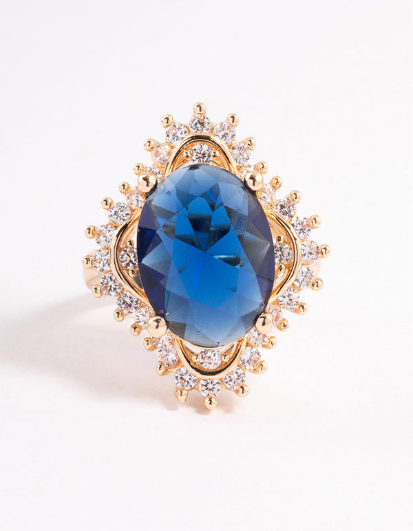 Gold Large Oval Frame Ring