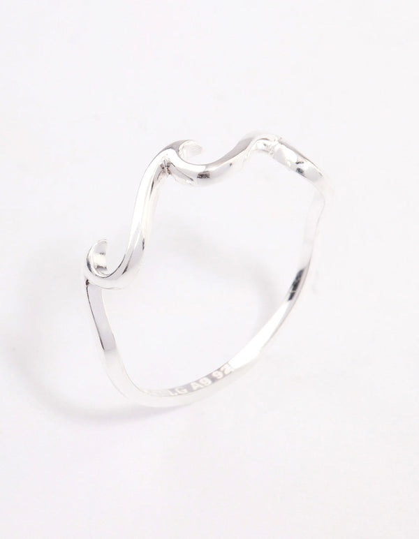 Sterling Silver Ocean Wave Ring