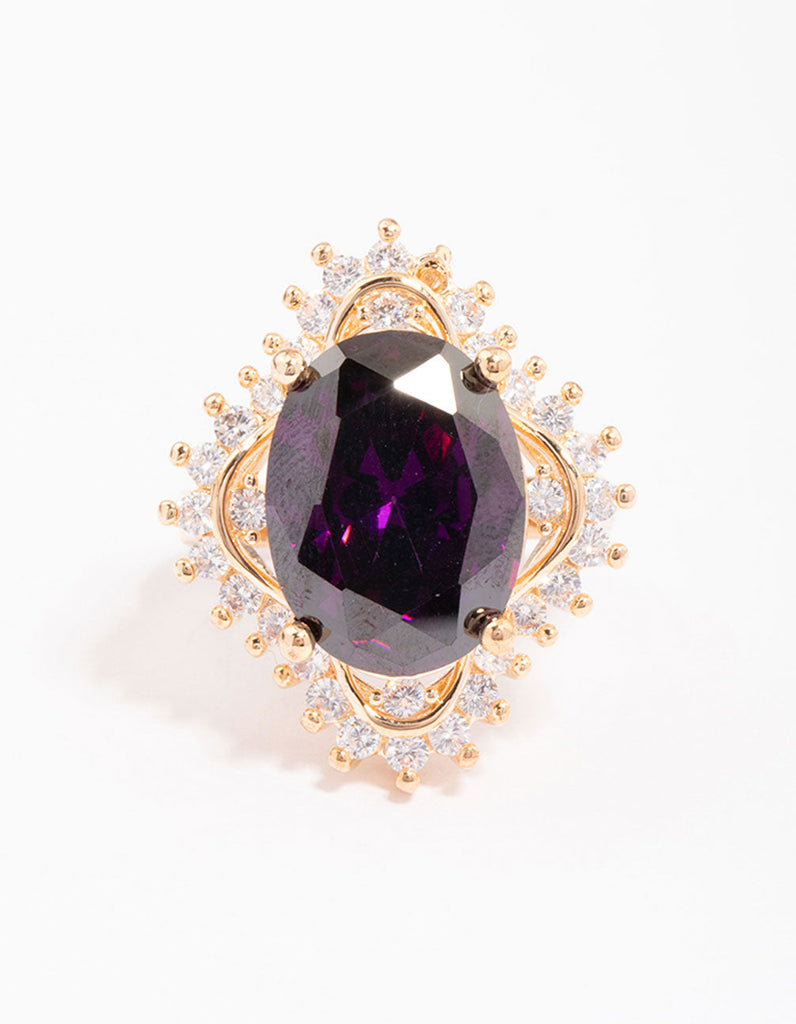 Sterling Ring-Purple Oval main image 1