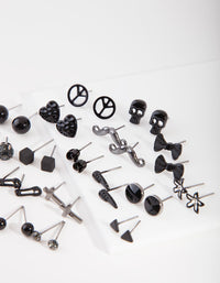 Black Mismatch Bowtie Earring 20-Pack - link has visual effect only