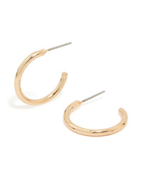 Gold Small Plain Hoop Earrings - link has visual effect only