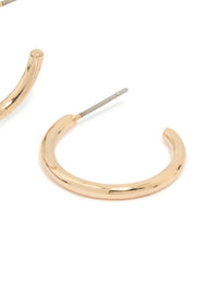 Gold Small Plain Hoop Earrings - link has visual effect only