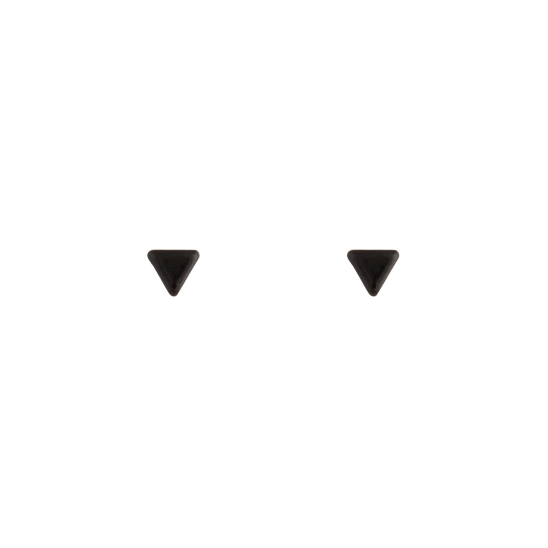Black Solid Triangle Stud Earrings