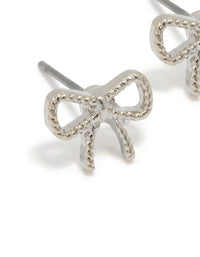 Silver Mini Twisted Bow Stud Earrings - link has visual effect only