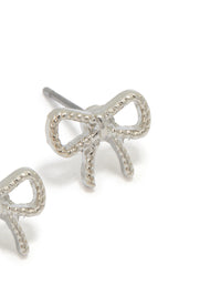 Silver Mini Twisted Bow Stud Earrings - link has visual effect only