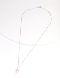 Sterling Silver Cubic Zirconia Pavé Cross Necklace - link has visual effect only