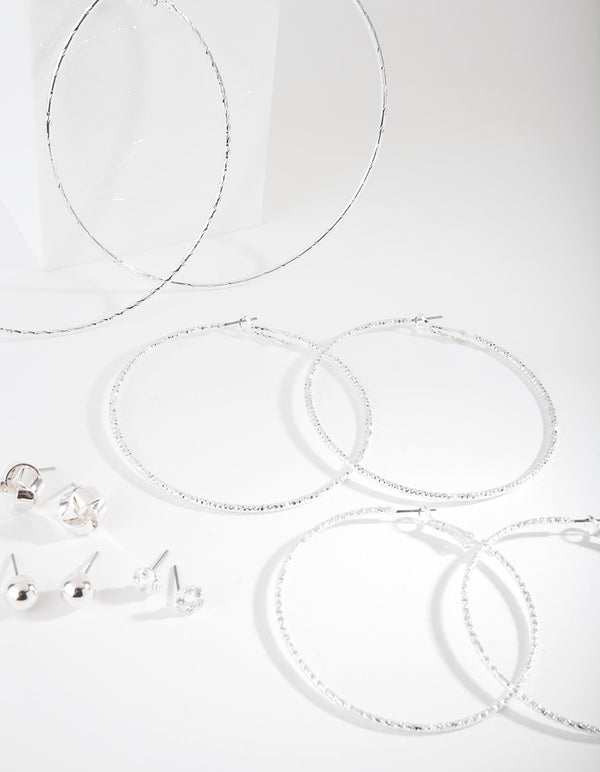 Silver Knot Hoop Earring 6-Pack