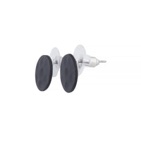 Black Coated Metal Hammered Disc Stud - link has visual effect only