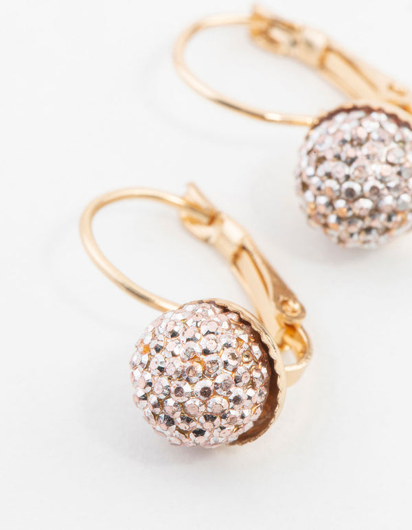Gold Mini Sparkle Ball Drop Earrings