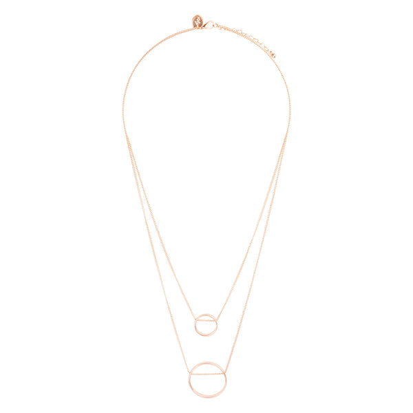 Gold Double Threaded Circle Necklace