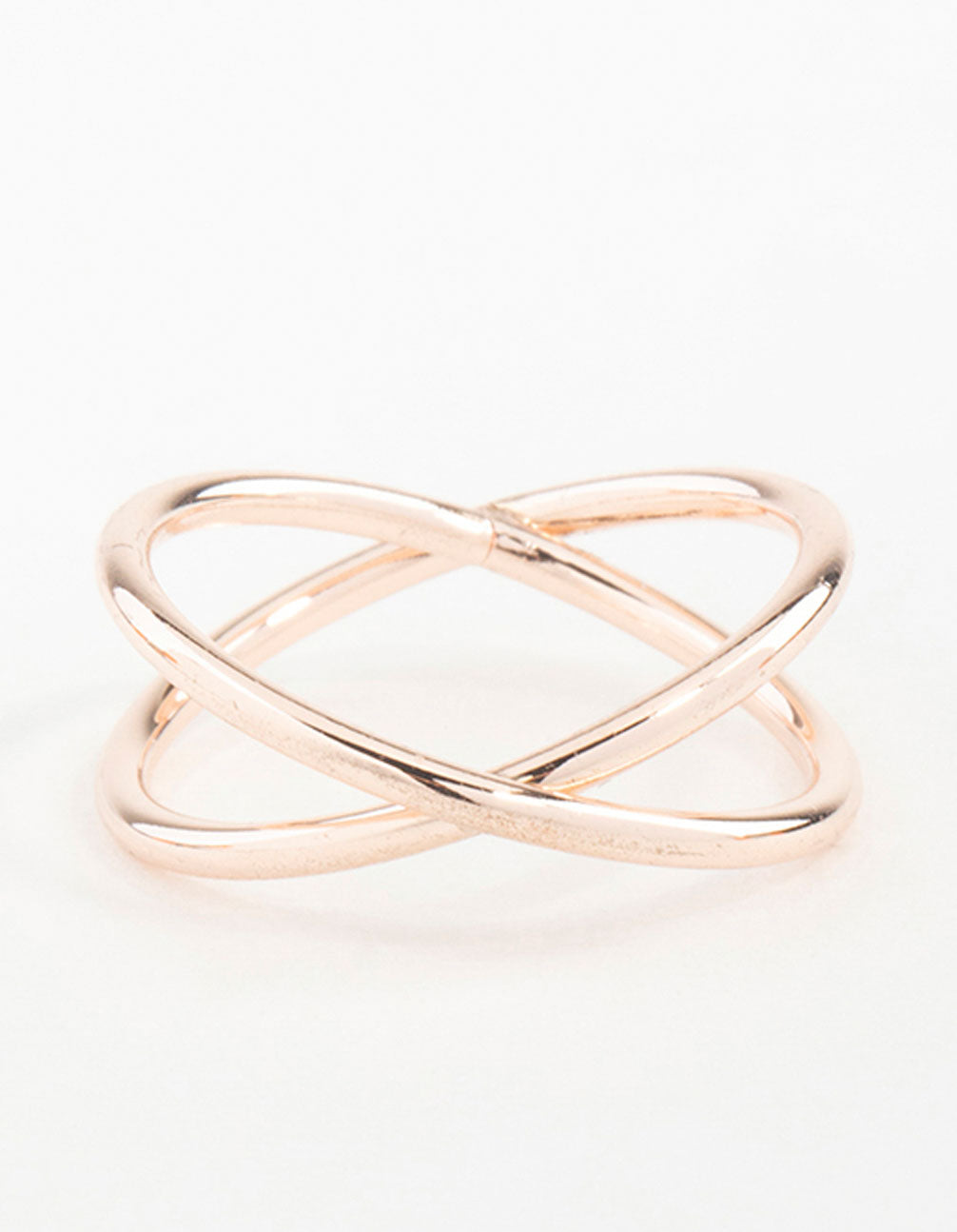 Rose Gold Cross Over Ring