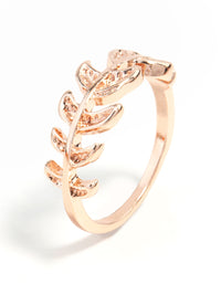 Rose Gold Leaf Band Ring - link has visual effect only