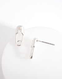 Silver Safety Pin Earrings - link has visual effect only