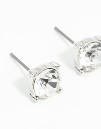 Silver 2 Carat Glass Stud Earrings - link has visual effect only