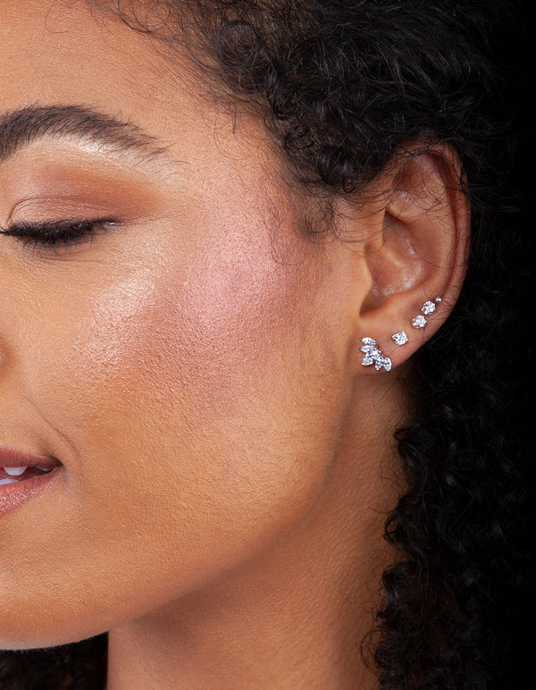 Surgical SteelCubic Zirconia Marquise Fan Barbell