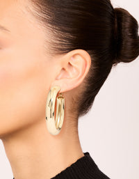 Gold Chunky Hoop Earrings - link has visual effect only