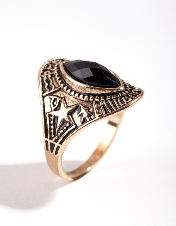 Antique Gold Star Jewel Ring