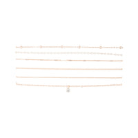 Rose Gold Diamante Pearl Station Choker 6-Pack - link has visual effect only