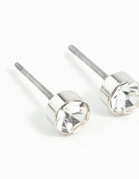 Silver Diamante Stud Earrings 2MM - link has visual effect only