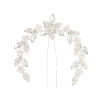 Silver Navette Bun Comb - link has visual effect only