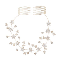 Gold Diamante Flower & Pearly Hair Vine - link has visual effect only