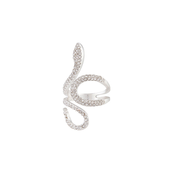 Diamante Swirl Snake Ring