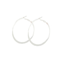 Silver Flat Edge Glitter Hoop Earrings - link has visual effect only