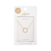 Gold Plated Sterling Silver Open Circle Pendant Necklace - link has visual effect only