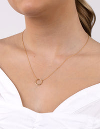 Gold Plated Sterling Silver Open Circle Pendant Necklace - link has visual effect only