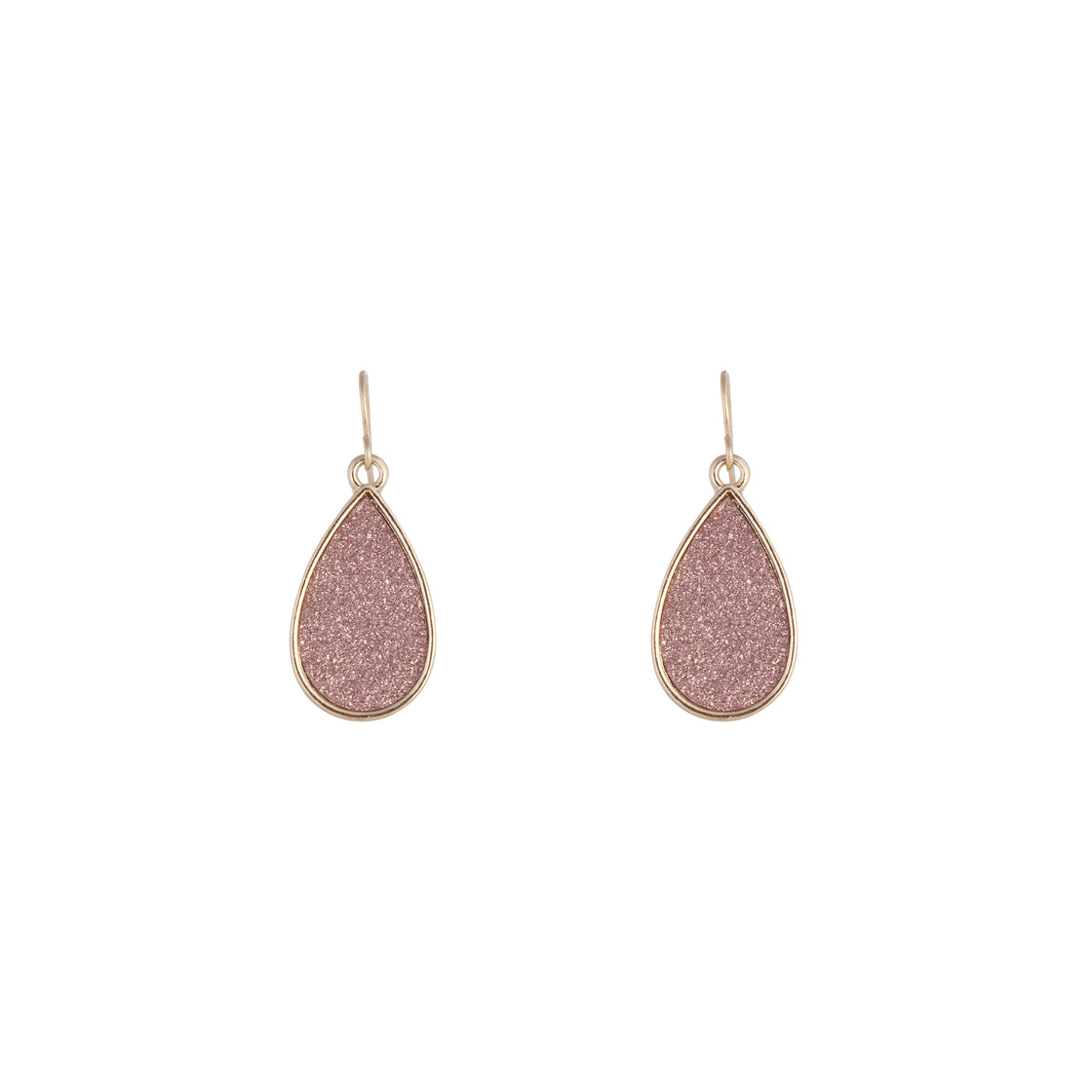Pink Glitter Teardrop Earrings