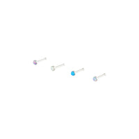 Surgical Steel Synthetic Opal Nose Pin 4-Pack - link has visual effect only