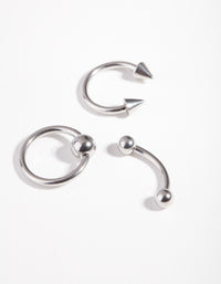 Surgical Steel Spike Ring Barbell Pack - link has visual effect only