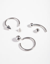 Surgical Steel Spike Ring Barbell Pack - link has visual effect only