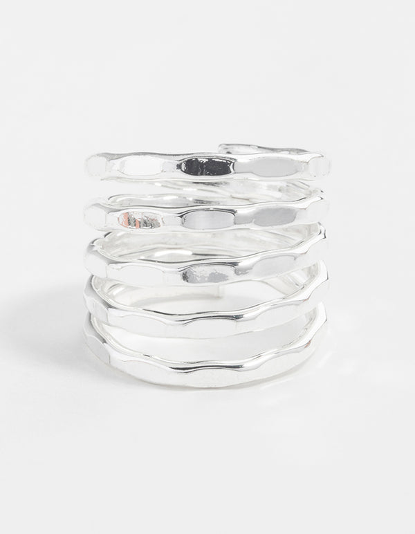 Silver Hammered Wrap Ring