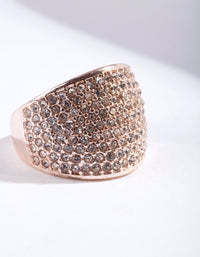 Rose Gold Round Diamante Ring - link has visual effect only