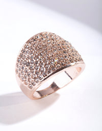 Rose Gold Round Diamante Ring - link has visual effect only