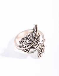 Antique Gold Large & Small Leaf Wrap Ring - link has visual effect only